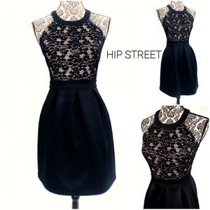 SWEET STORM Halter Neck Lace Bodice Pleat Skirt Party Dress S